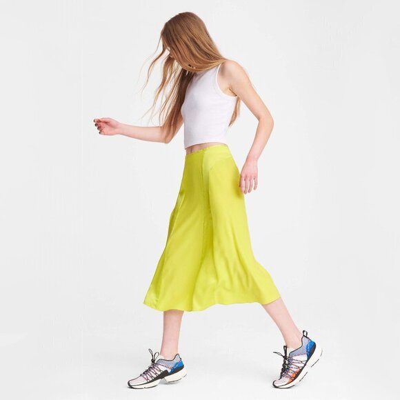 NWT Rag & Bone lime green silk midi skirt, 6 - Picture 3 of 11